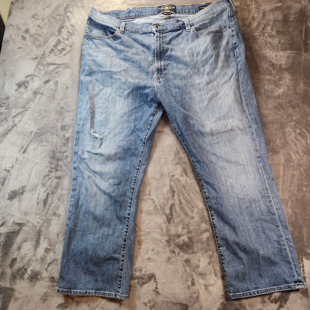 Lucky Brand Jeans Mens 46x30 Blue 181 Relaxed Straight Distressed Made in Mexico